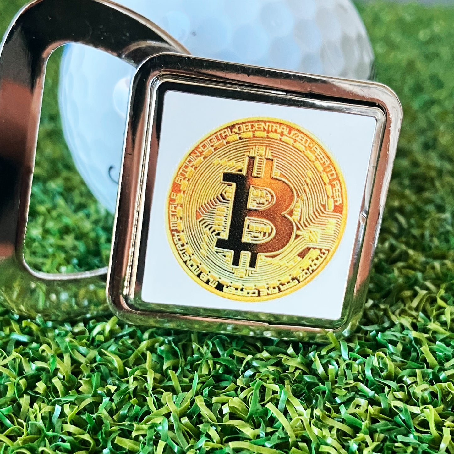 Gold Bitcoin Ball Marker With Hat Clip Bottle Opener for Golfers, Shotgun Tool & Fashionable Bitcoin Gift (Copy)