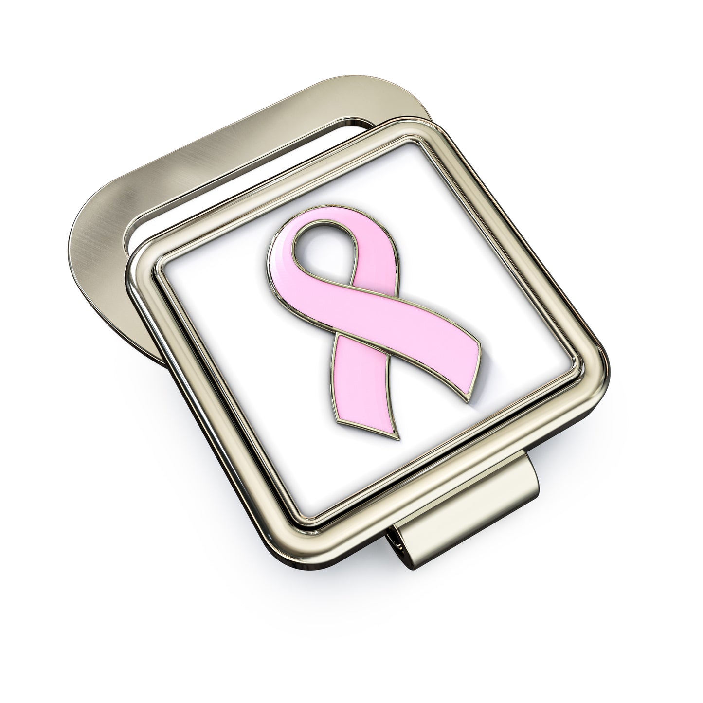 Pink Ribbon Ball Marker & Hat Clip Bottle Opener - Breast Cancer Awareness