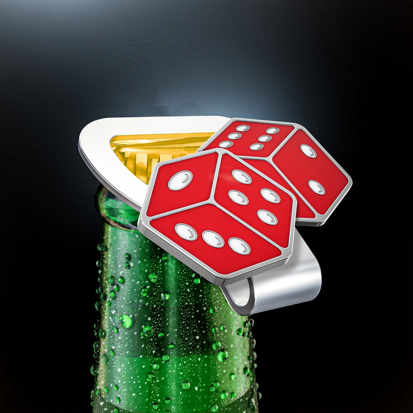 Red Dice Hat Clip Bottle Opener - Perfect Accessory for Gamblers & Craps Players