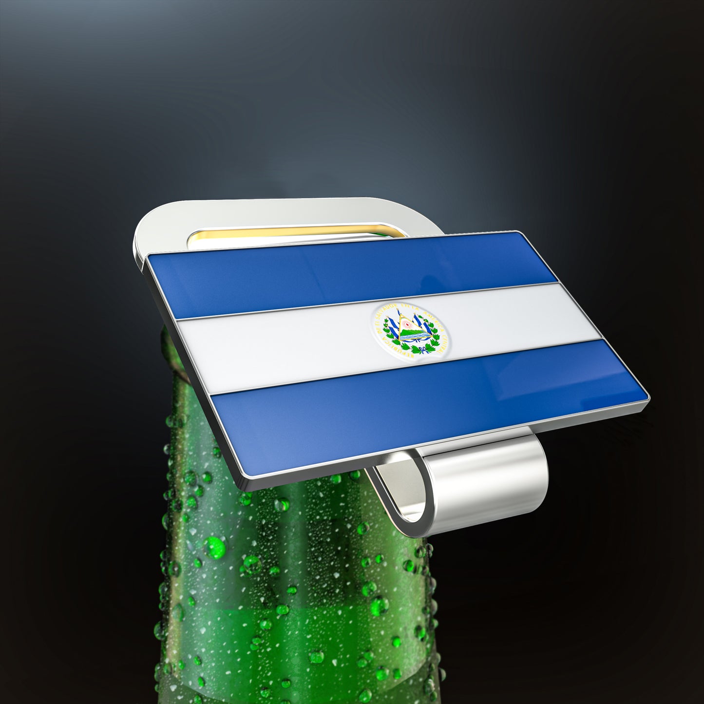 El Salvador Flag Hat Clip Bottle Opener - El Salvador Pride