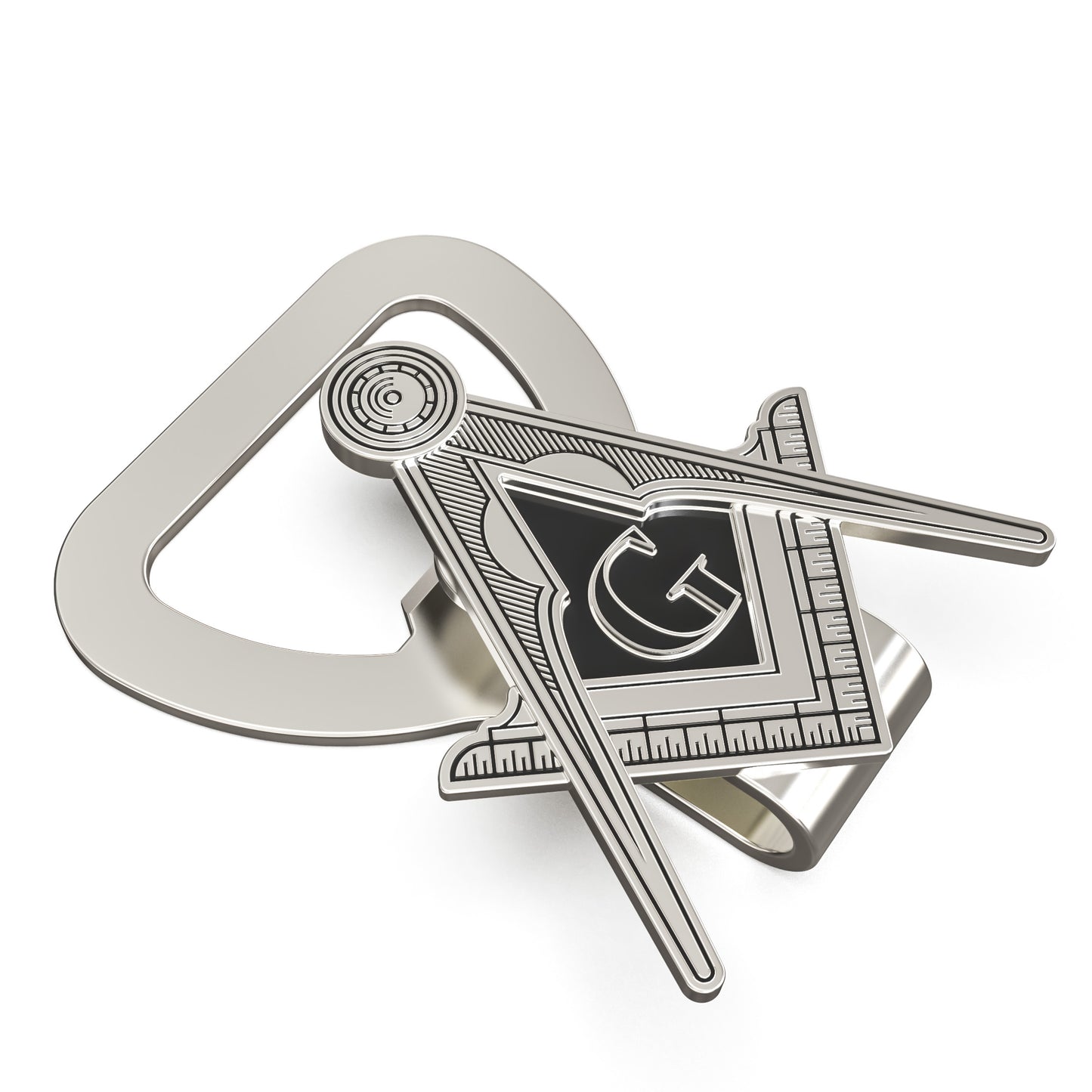 Freemason Hat Clip Bottle Opener - Masonic Compass Design