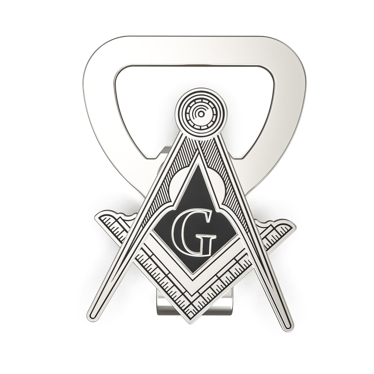 Freemason Hat Clip Bottle Opener - Masonic Compass Design