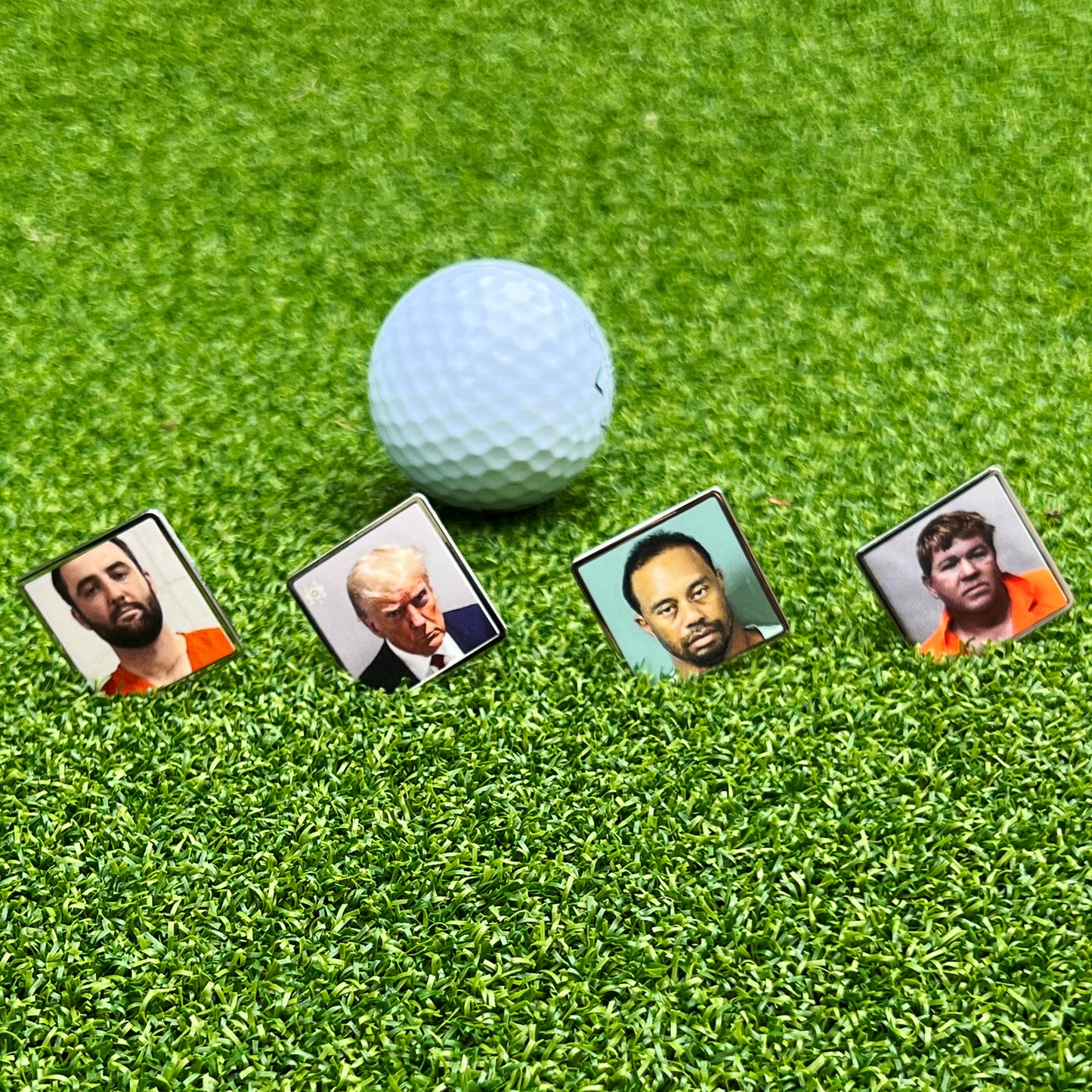 "The Perfect Foursome" - 4 Golf Ball Markers & 1 Hat Clip Bottle Opener