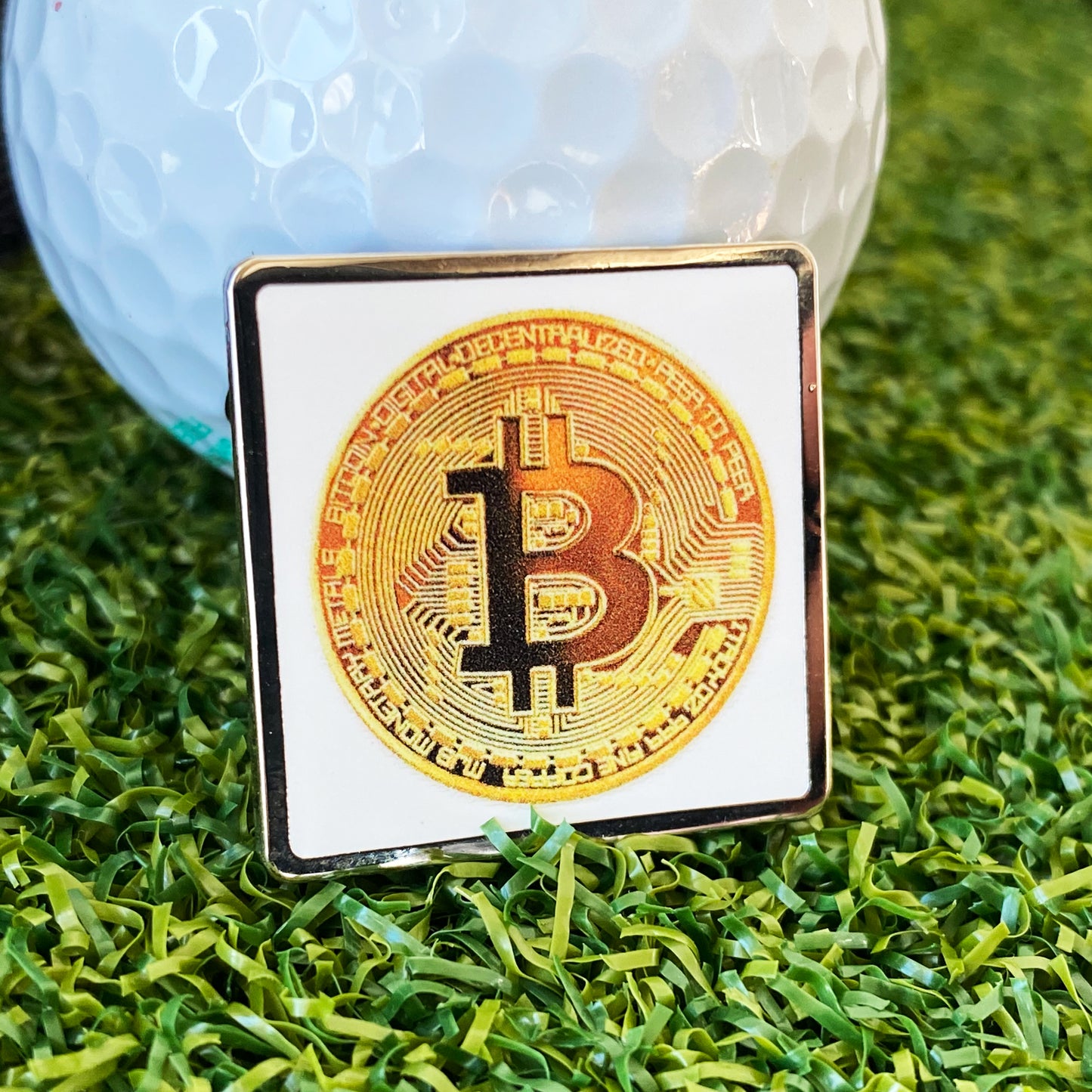 Gold Bitcoin Ball Marker With Hat Clip Bottle Opener for Golfers, Shotgun Tool & Fashionable Bitcoin Gift (Copy)