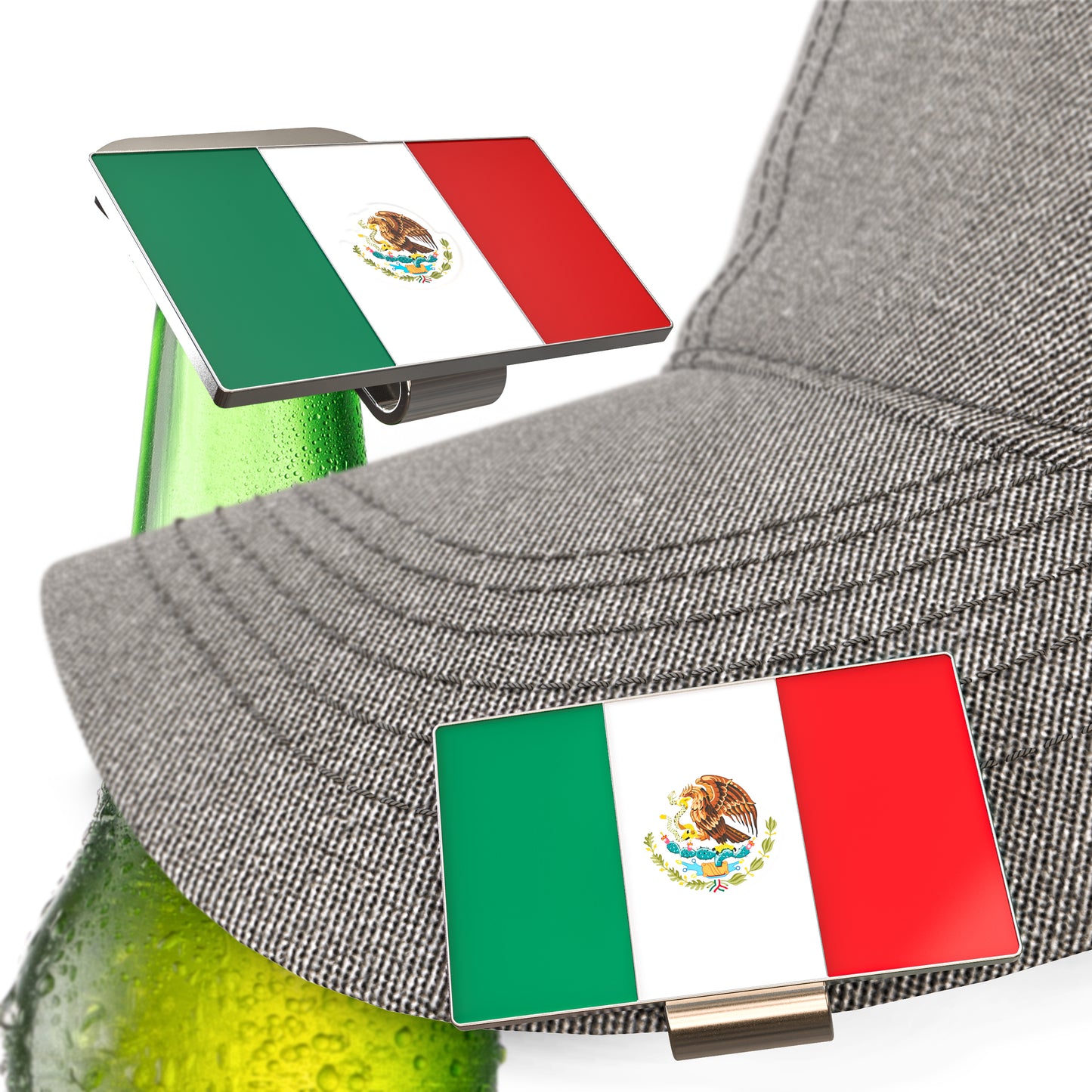 Mexico Flag Hat Clip Bottle Opener - Viva México Opener