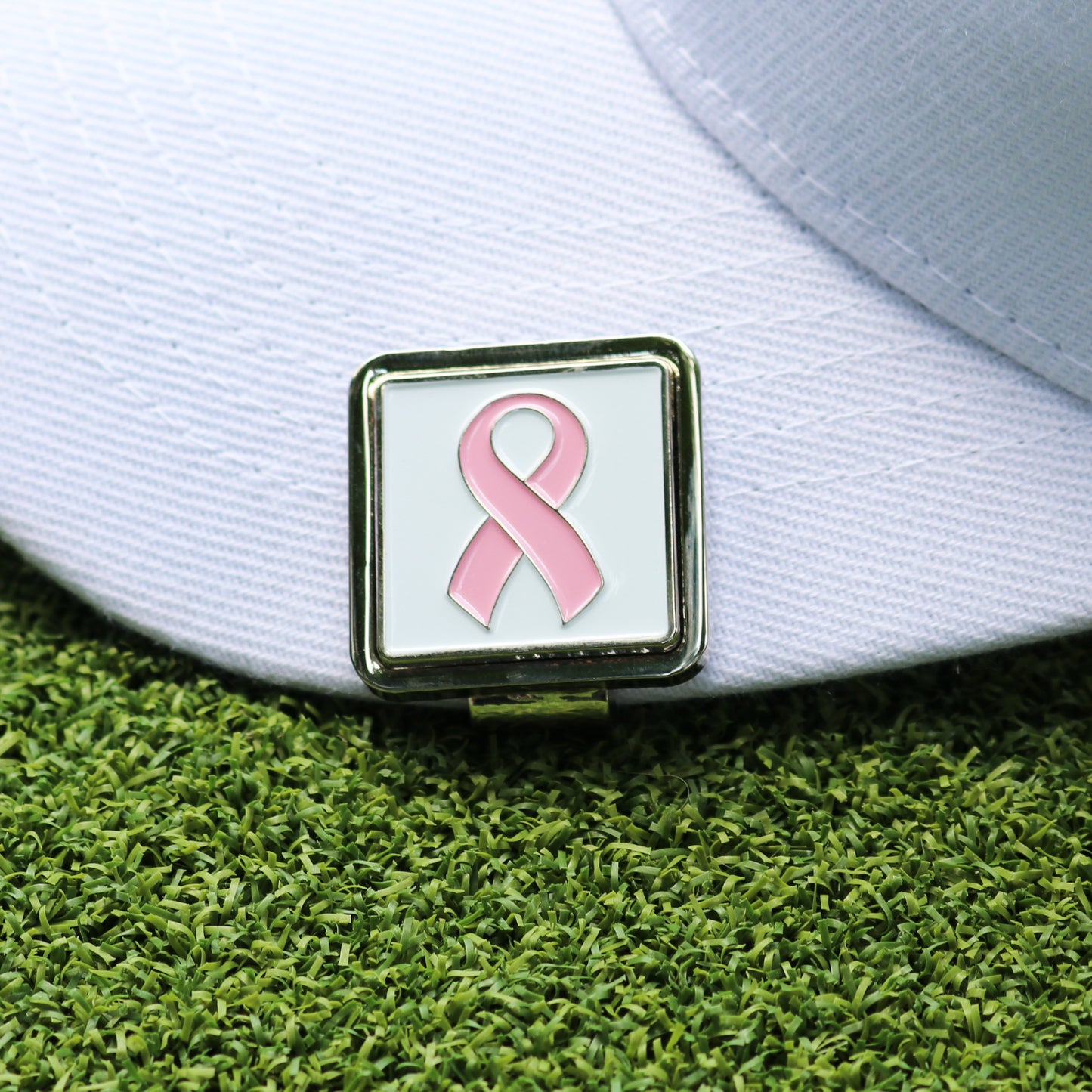 Pink Ribbon Ball Marker & Hat Clip Bottle Opener - Breast Cancer Awareness