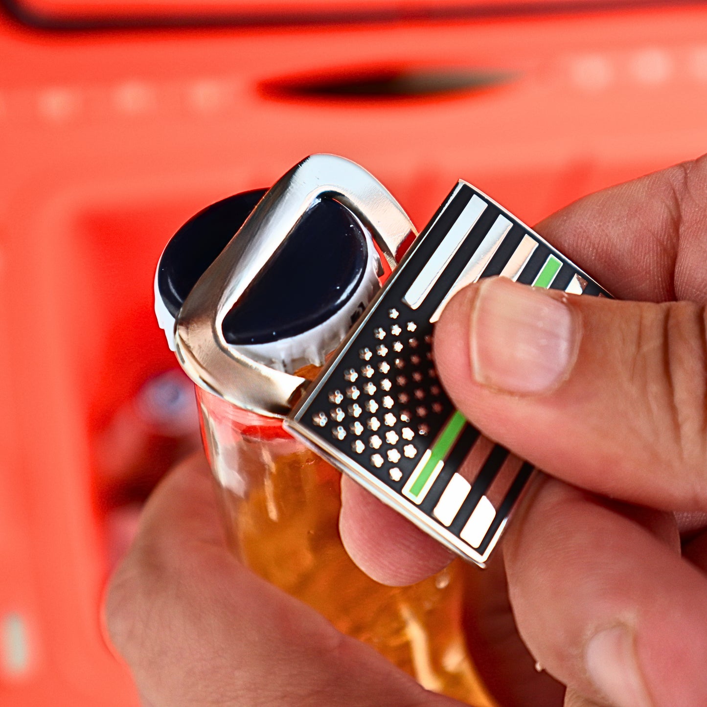 American Flag "Thin Green Line" USA Military Hat Clip Bottle Opener