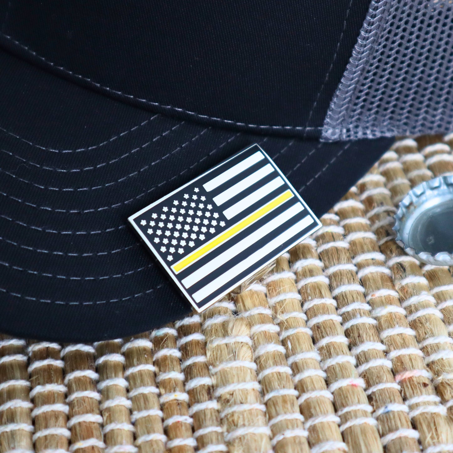 American Flag "Thin Gold Line" Dispatchers Hat Clip Bottle Opener