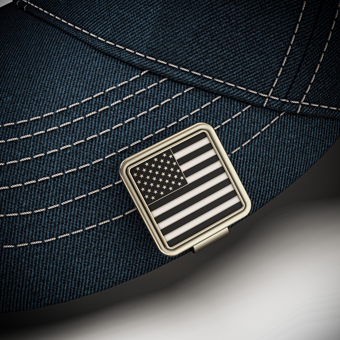 Silver & Black, USA Flag Golf Ball Marker & Hat Clip Bottle Opener