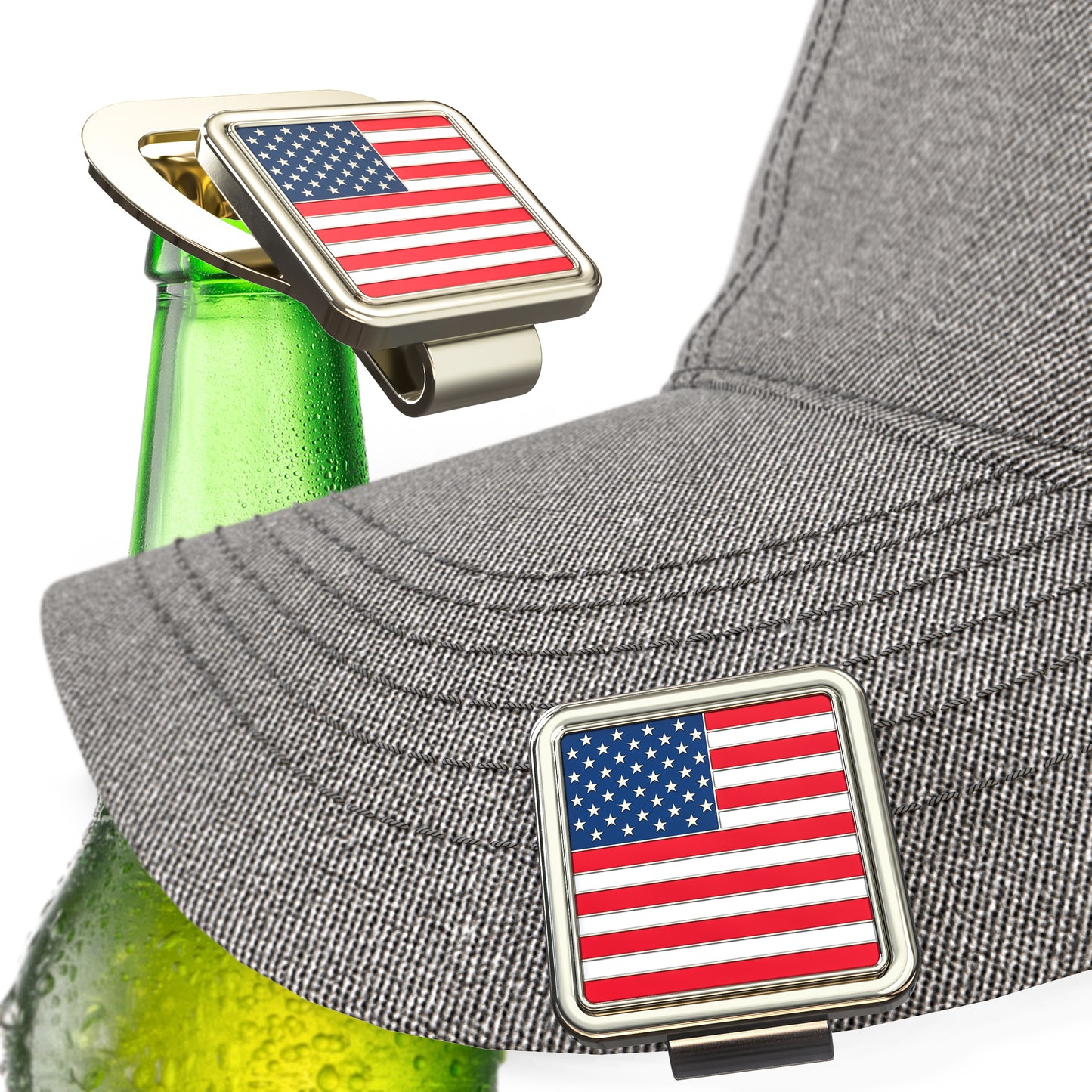 United States Flag, Golf Ball Marker & Hat Clip Bottle Opener