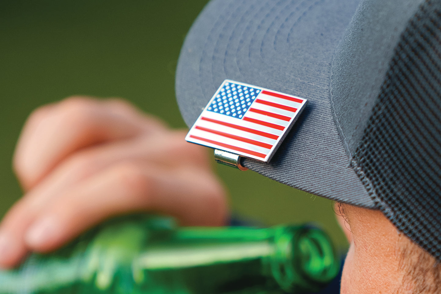 American Flag Hat Clip Bottle Opener - Red, White & Blue