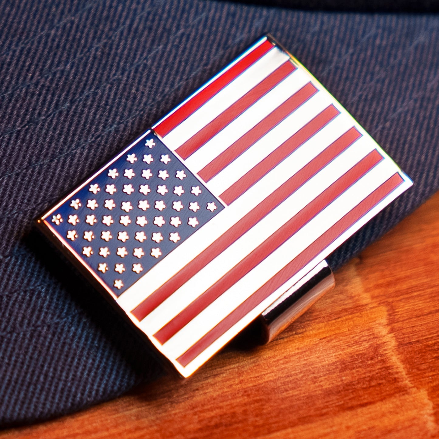 American Flag Hat Clip Bottle Opener - Red, White & Blue