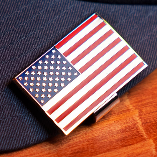 American Flag Hat Clip Bottle Opener - Red, White & Blue