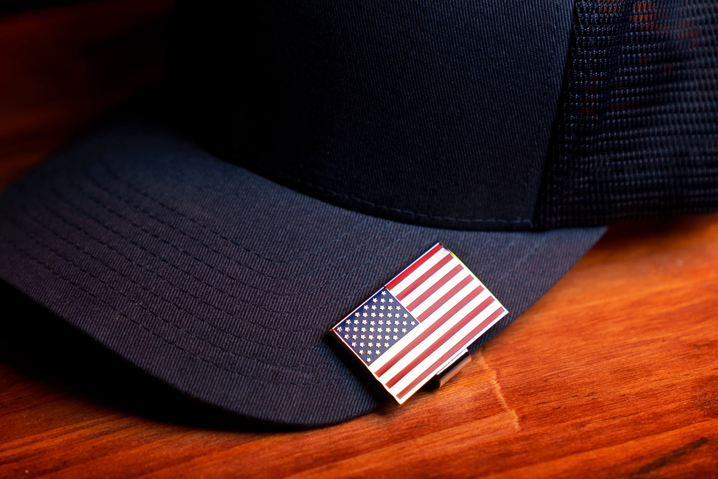 American Flag Hat Clip Bottle Opener - Red, White & Blue