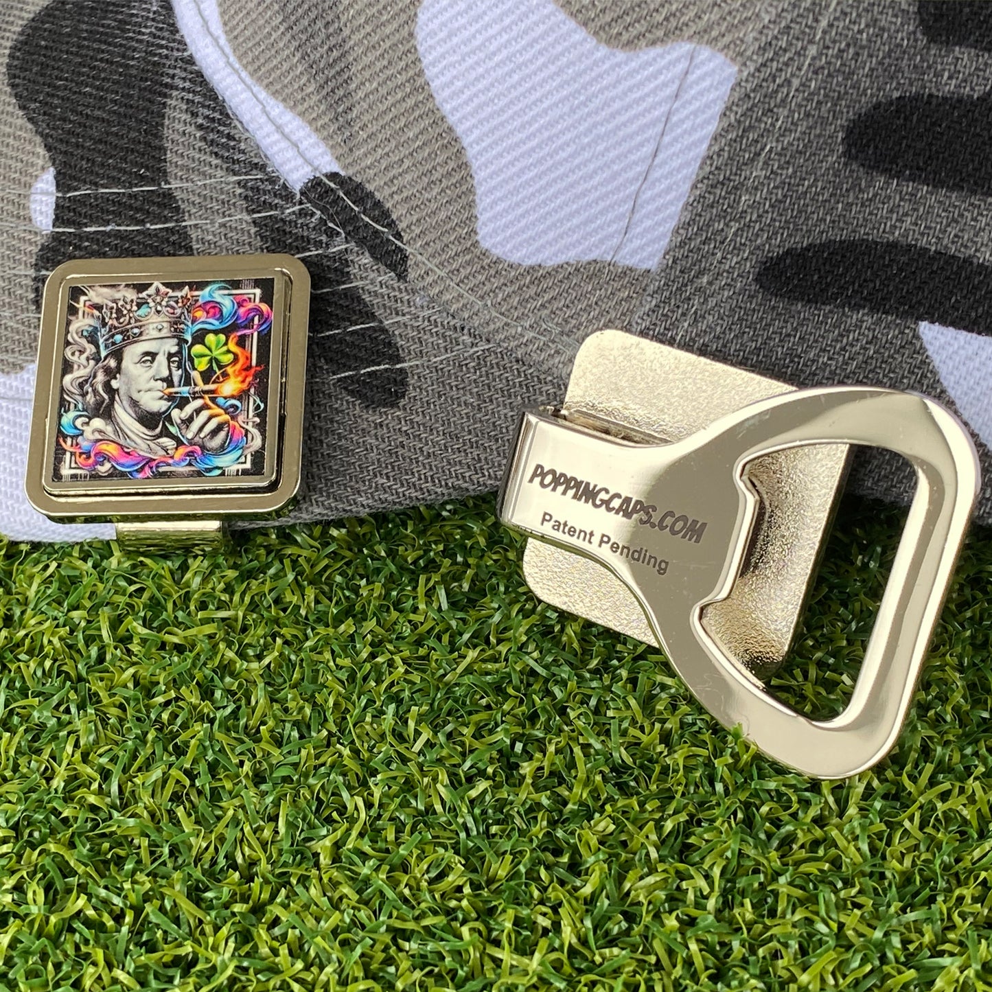 King Ben Golf Ball Marker with Hat Clip Bottle Opener