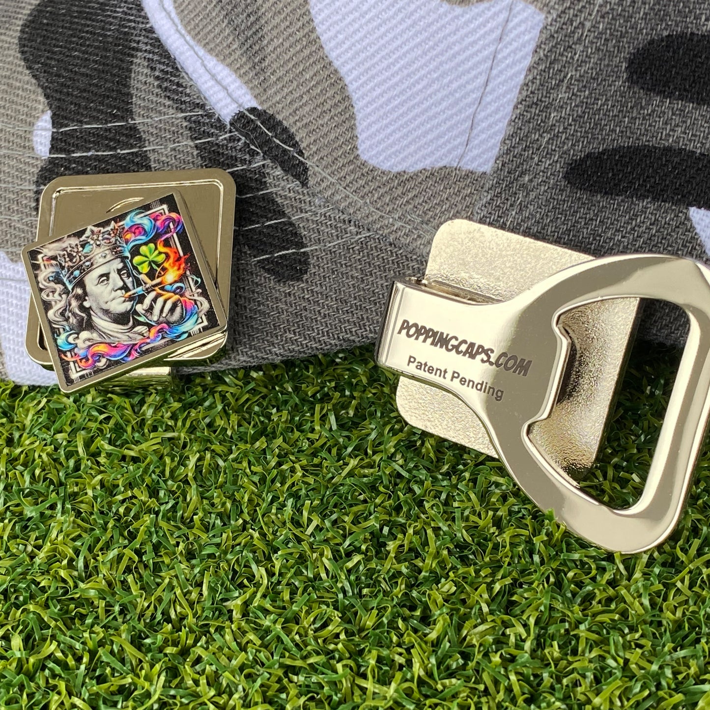 King Ben Golf Ball Marker with Hat Clip Bottle Opener