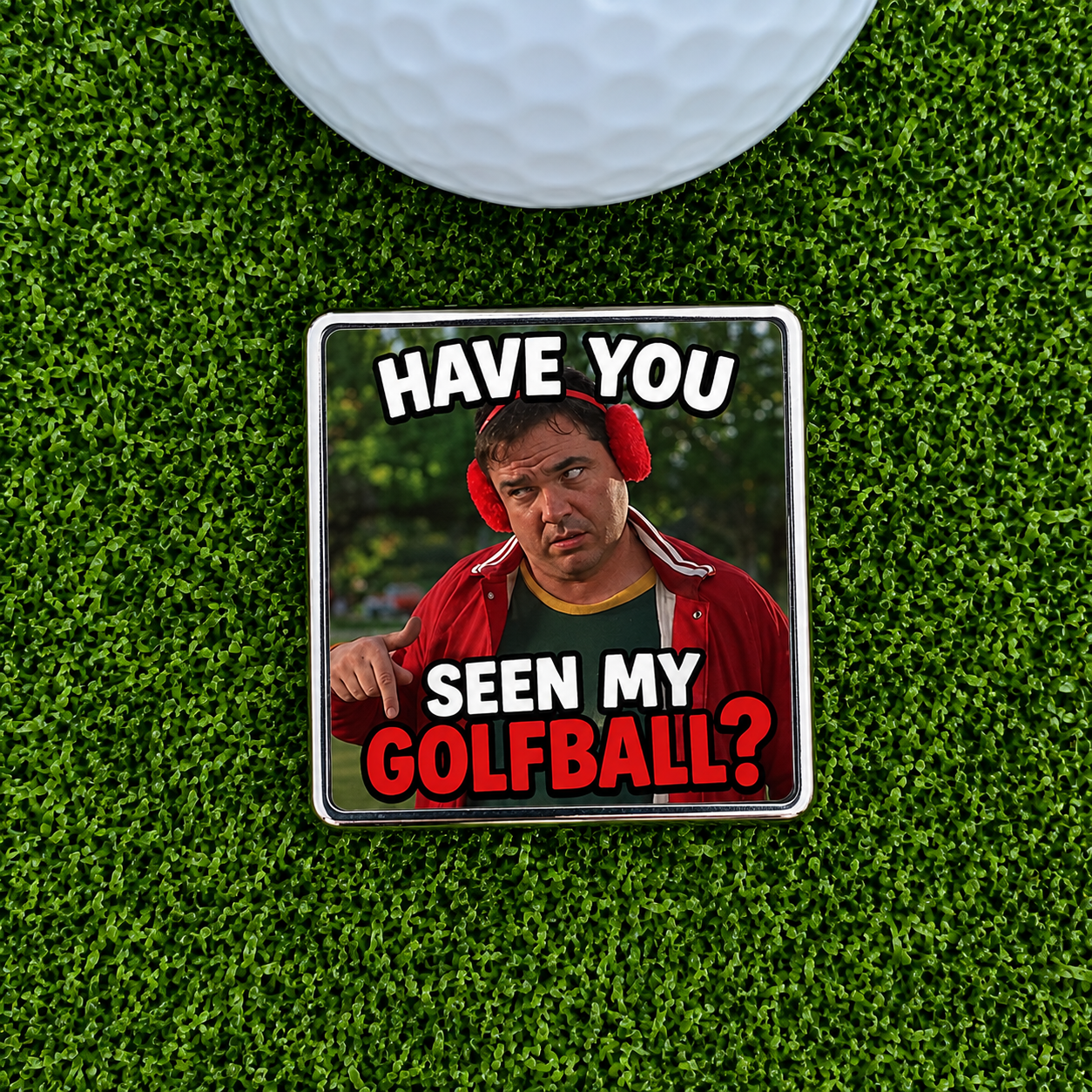 Have You Seen My GOLFBALL?  Golf Ball Marker with Hat Clip Bottle Opener